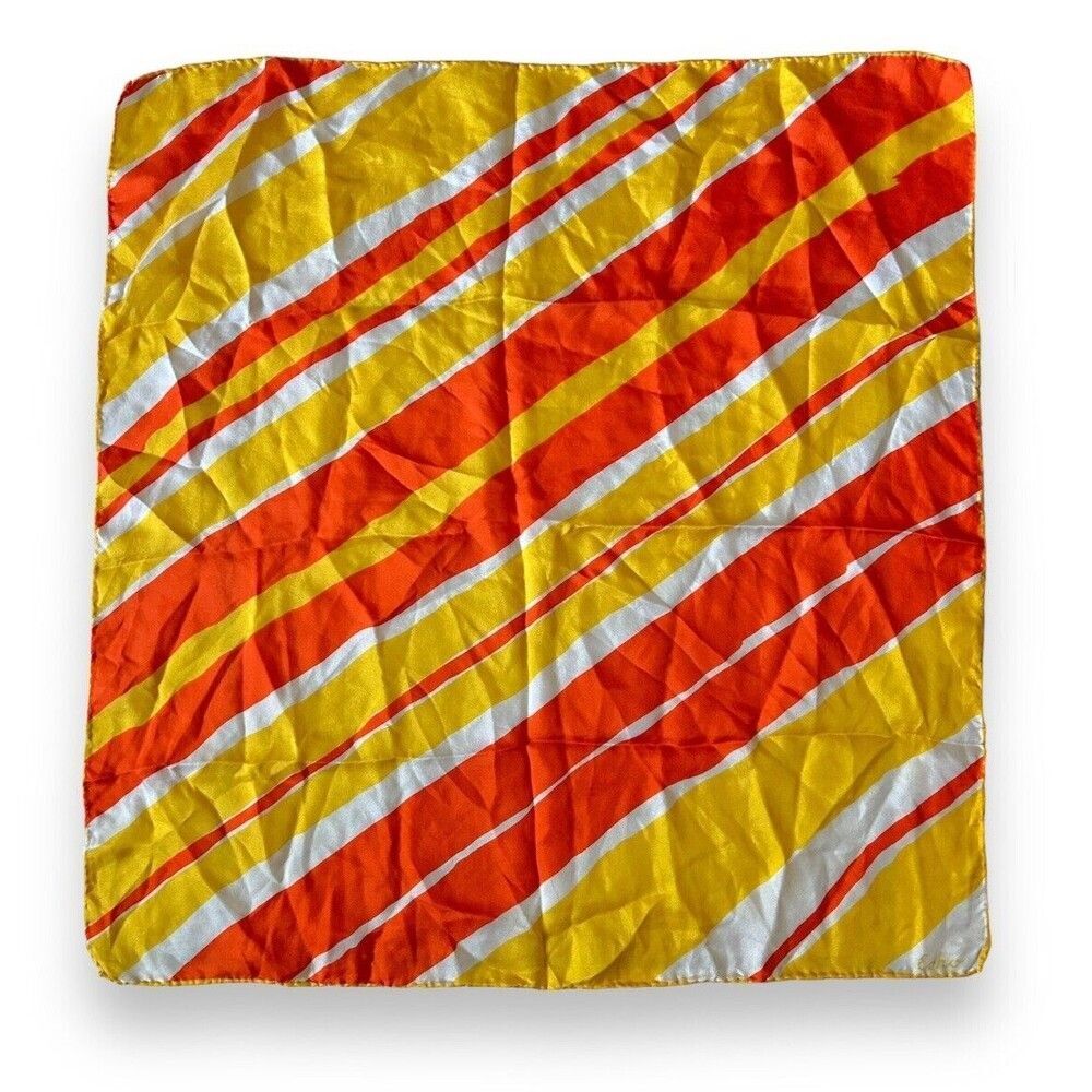 Vintage Echo Yellow Orange Square Scarf 22” X 23”Unisex Neck Scarve